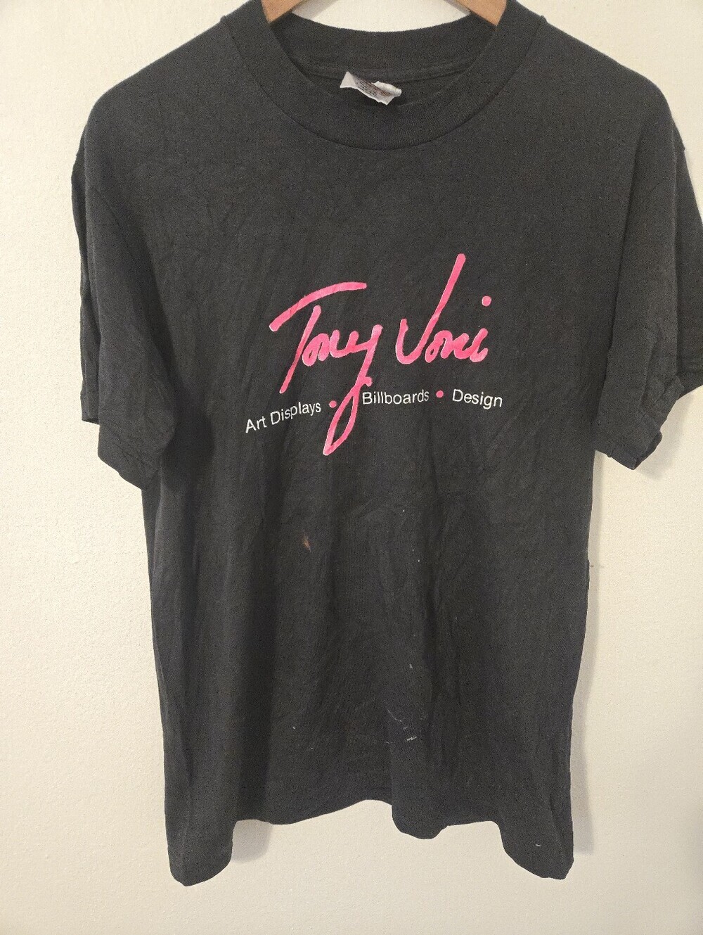 Vintage Toni Tori Voni Joni Mens Large T Shirt Distinctive Cursive Script 90s